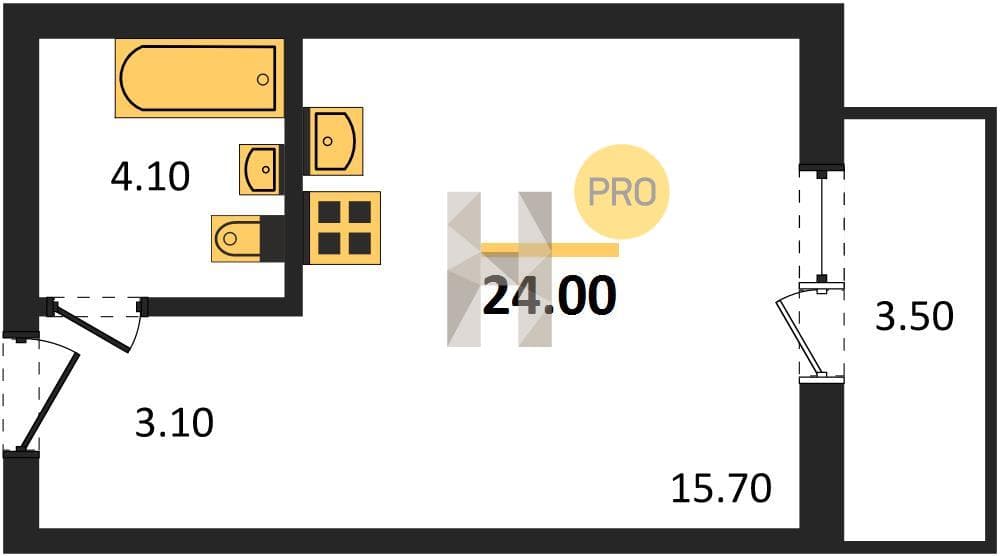 Studio Apartment in Oblaka-3, Novorossiysk
