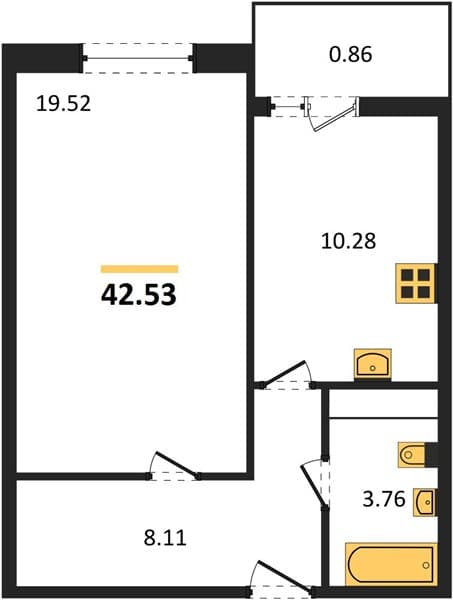 1-Bedroom Apartment in Centralnyy Residential Complex, Anapa