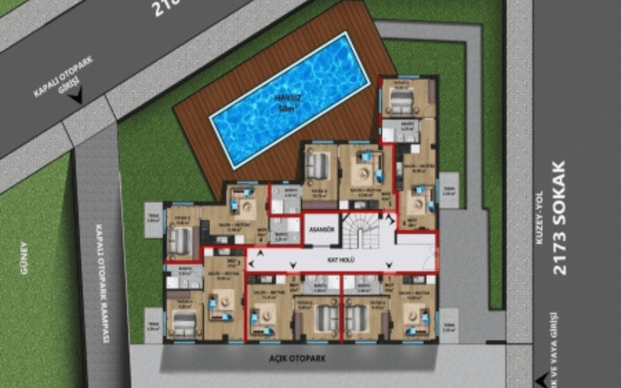 Апартаменты в Анталии, Турция, 42 м², фото 5