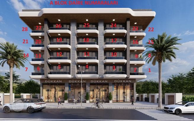 1-Bedroom (1+1) Apartment 100 m from the Beach in Kargicak, Alanya