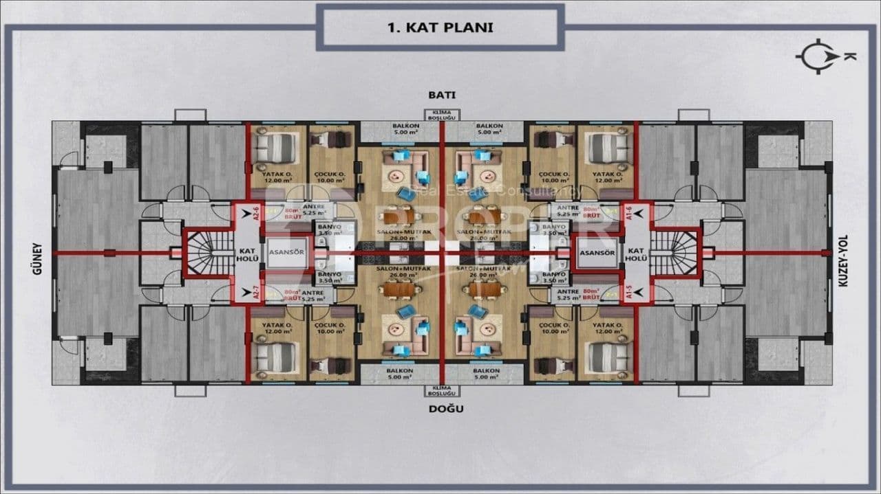 Квартира в Анталии, Турция, 60 м², фото 2