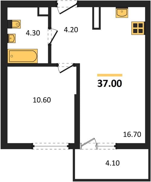 1-Bedroom Apartment in Lestoriya, Sochi