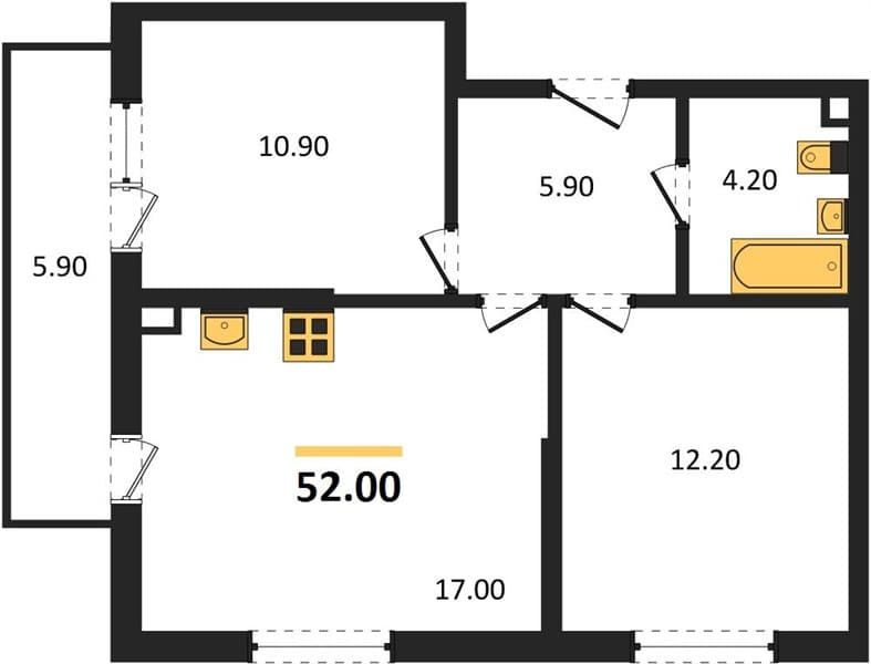 1-Bedroom Apartment in Lestoriya, Sochi