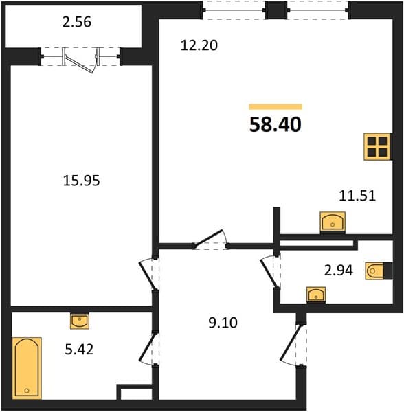 2-Bedroom Apartment in Svetsky Les, Sochi