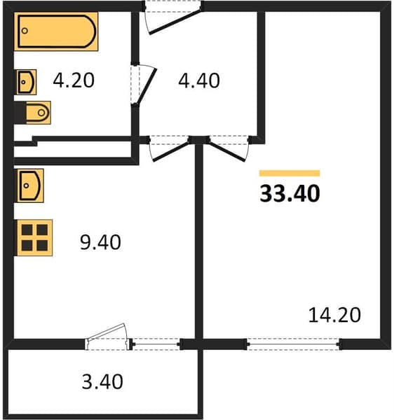 1-Bedroom Apartment on the 23rd Floor in Oblaka-2, Novorossiysk