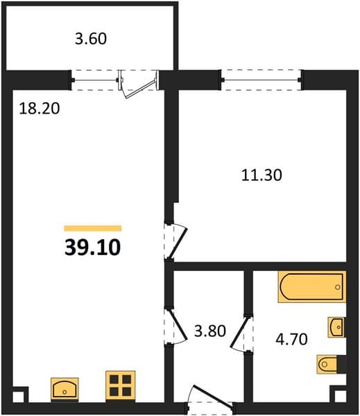 1-Bedroom Apartment in Lestoriya, Kudepsta, Sochi