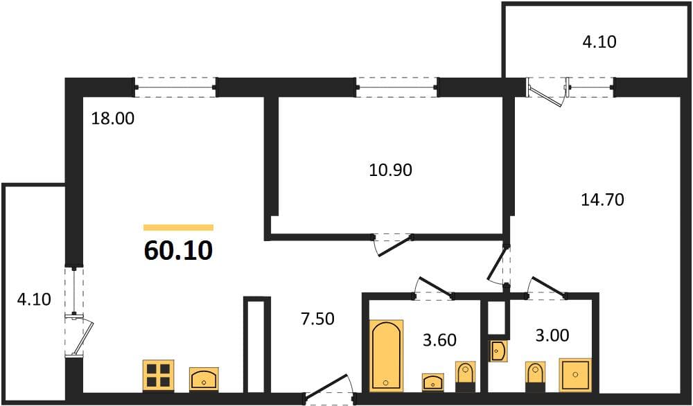 1-Bedroom Apartment in Clouds-3, Novorossiysk