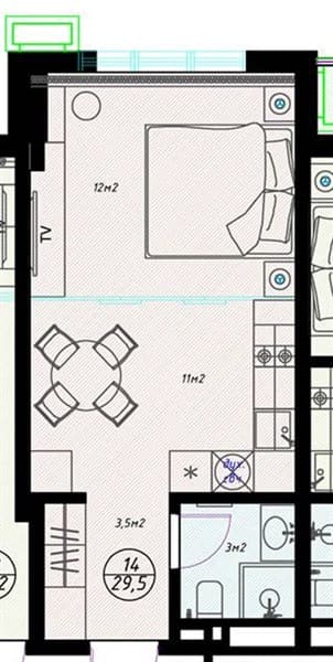 Studio Apartment in Olivia, Sochi