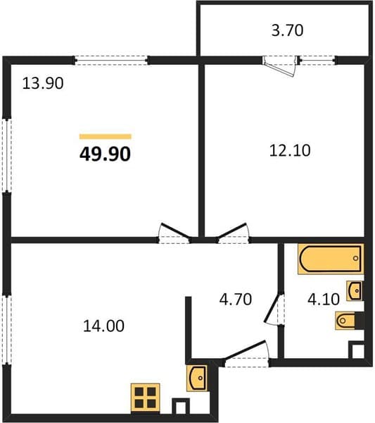 1-Bedroom Apartment in Oblaka-2, Novorossiysk
