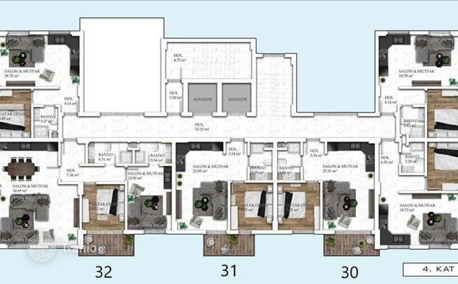 1–3-Bedroom Apartments in Avsallar, Alanya