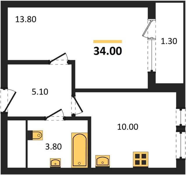 1-Bedroom Apartment with Sea View in Novorossiysk