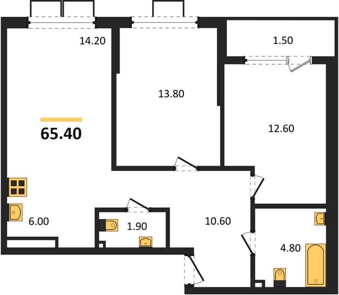 2-Bedroom Apartment in Porto-Novo, Tsemdolina, Novorossiysk