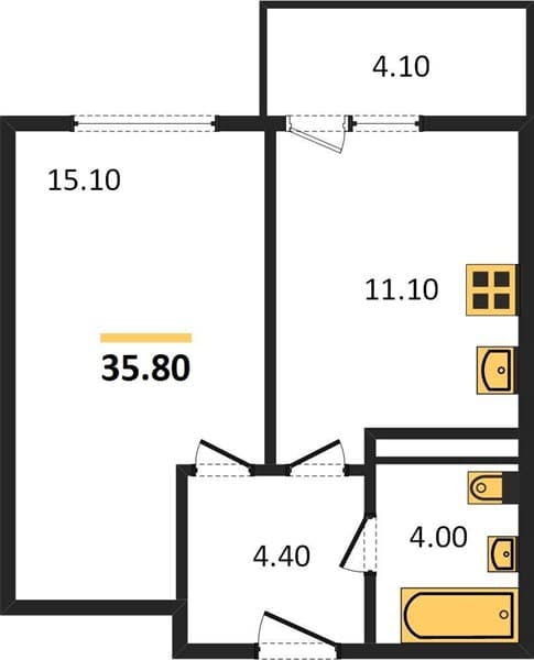 Studio Apartment in Flora, Sochi