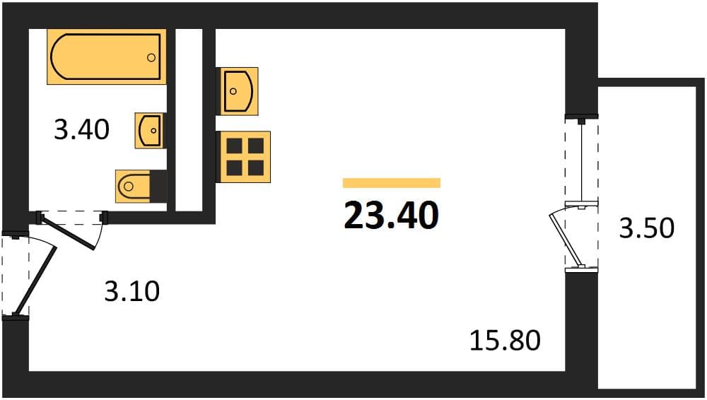 Studio Apartment in Oblaka-3, Novorossiysk
