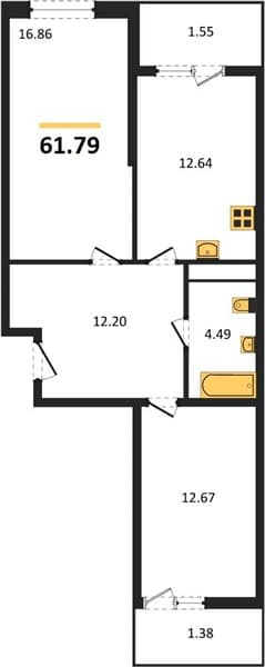 1-Bedroom Apartment in Centralny (Gamma) Residential Complex, Anapa