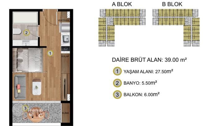 Buy-to-Let 1-Bedroom Apartments in Tosmur, Mersin, photo 3