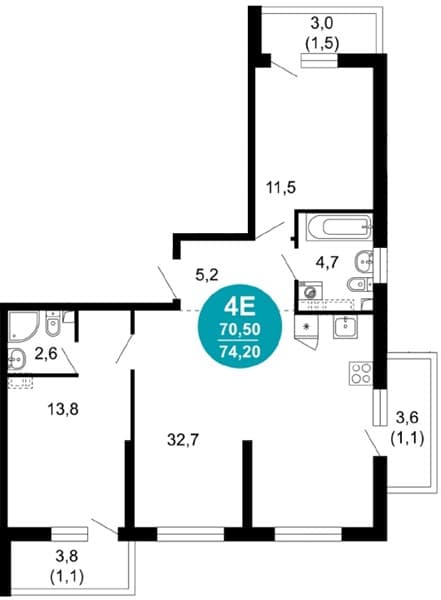 1-Bedroom Apartment in Lestoriya, Sochi