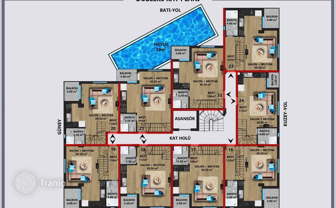 New Build Apartments Eligible for Residence Permit in Lara, Antalya, photo 4
