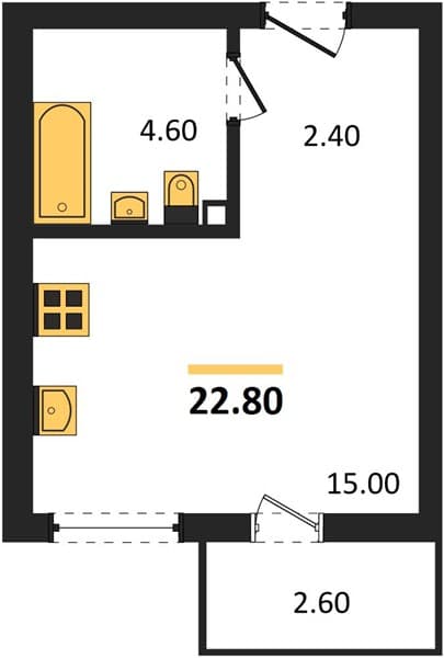 Studio Apartment in Oblaka-3, Novorossiysk