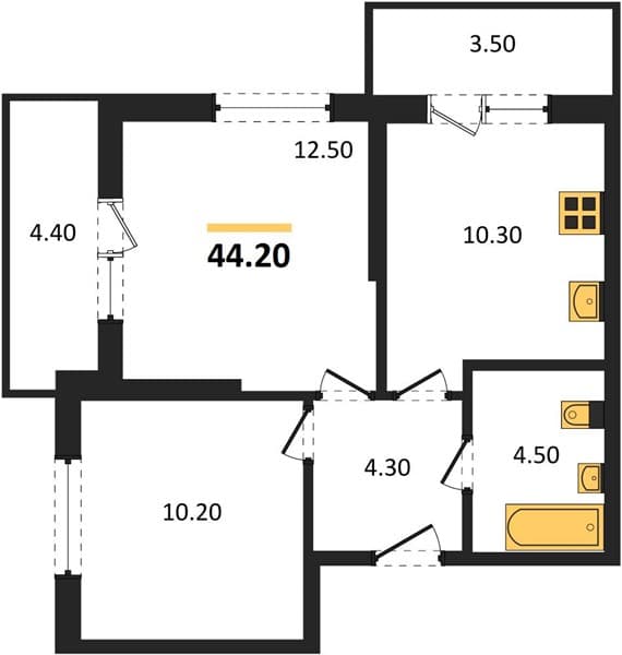 1-Bedroom Apartment in Lestoriya, Sochi