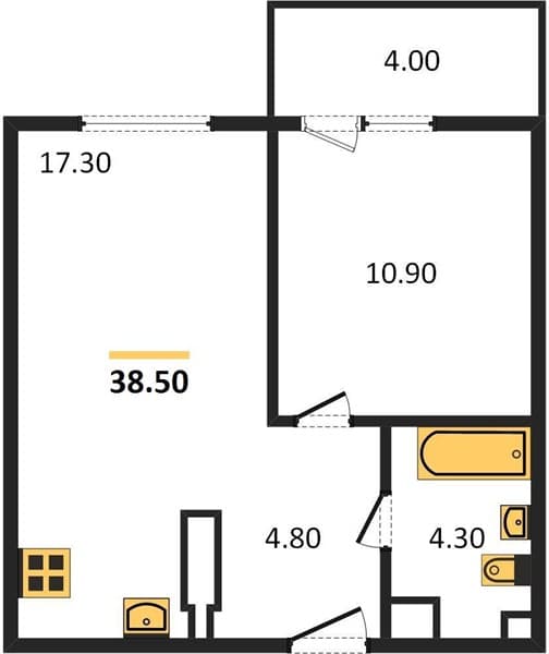 1-Bedroom Apartment on the 23rd Floor in Oblaka-2, Novorossiysk