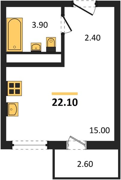 Studio Apartment in Oblaka-3, Novorossiysk