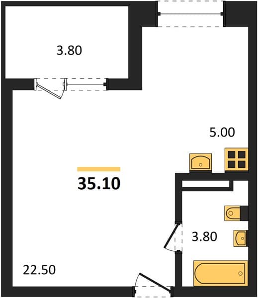 Studio Apartment with Mountain and Sea Views in Sochi