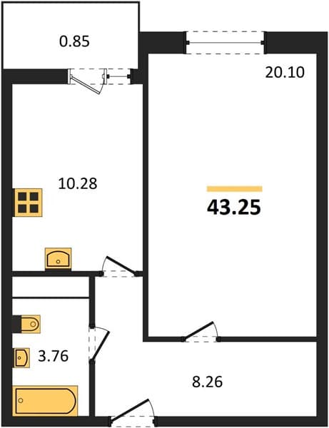 Studio Apartment in Central Residential Complex, Anapa