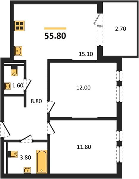 2-Bedroom Apartment with Black Sea View in Novorossiysk