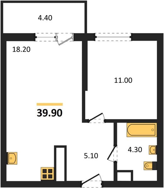 1-Bedroom Apartment in Oblaka-3, Novorossiysk