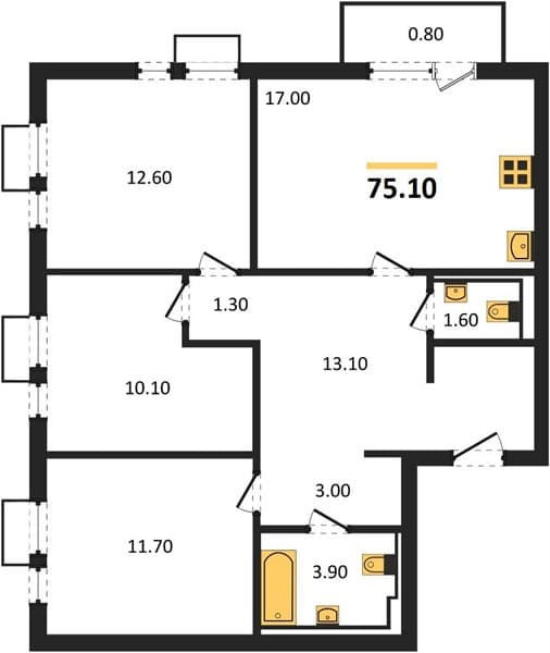 2-Bedroom Apartment with Sea View in Novorossiysk