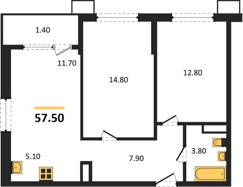 2-Bedroom Apartment in Porto-Novo, Tsemdolina, Novorossiysk