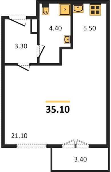 Studio Apartment in Letny Residential Complex, Sochi