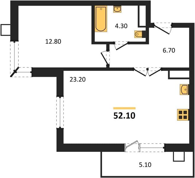 Studio Apartment in Gostinichnyy Kompleks More Tut, Golubitskaya