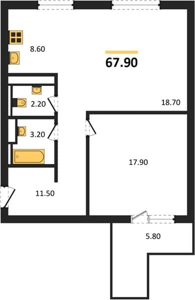 1-Bedroom Apartment in LeePrime Residence Polyana Sochi, Esto-Sadok
