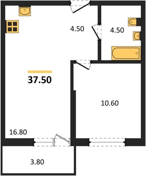 1-Bedroom Apartment in Lestoriya, Sochi