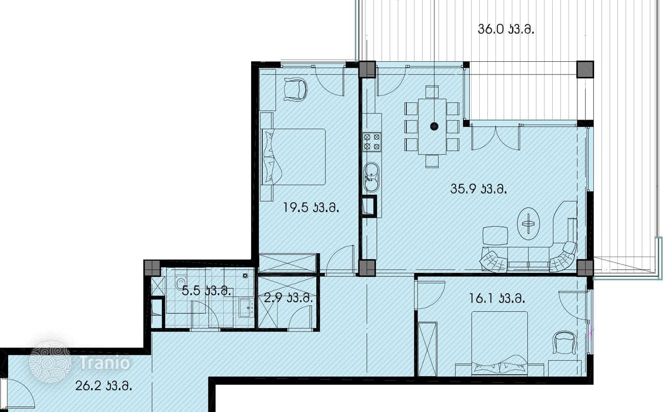 2-Bedroom Apartment with Panoramic Nature Views in Central Tbilisi, photo 2