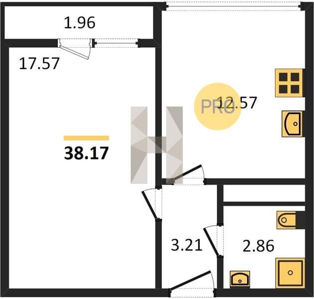 Studio Apartment in Oxygen Complex, Sochi