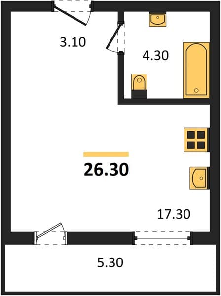 Studio Apartment in Oblaka-3, Novorossiysk