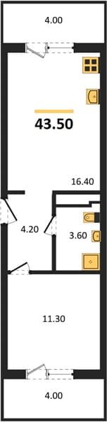 1-Bedroom Apartment in Neskuchny Sad, Sochi