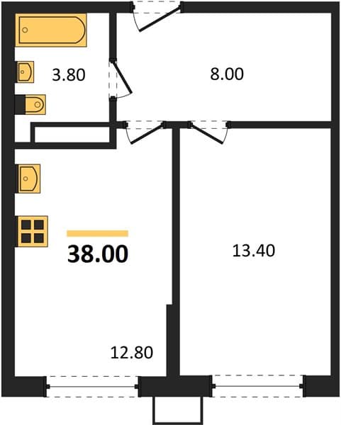 1-Bedroom Apartment in Porto-Novo, Tsemdolina, Novorossiysk