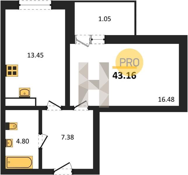 1-Bedroom Apartment in Centralny, Anapa