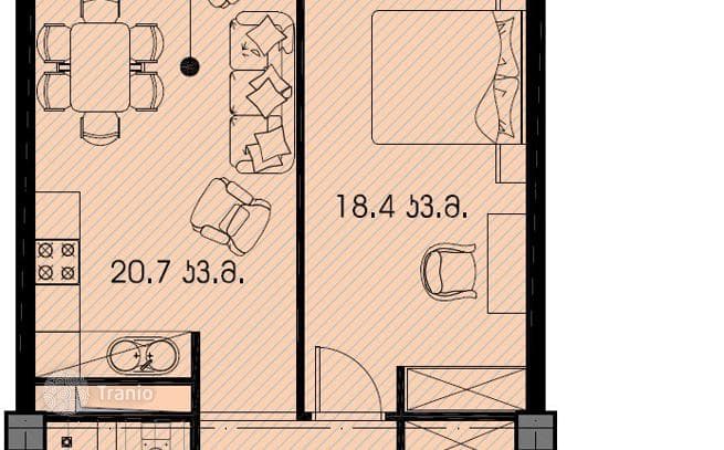1-Bedroom Apartment with Panoramic Nature Views in Central Tbilisi