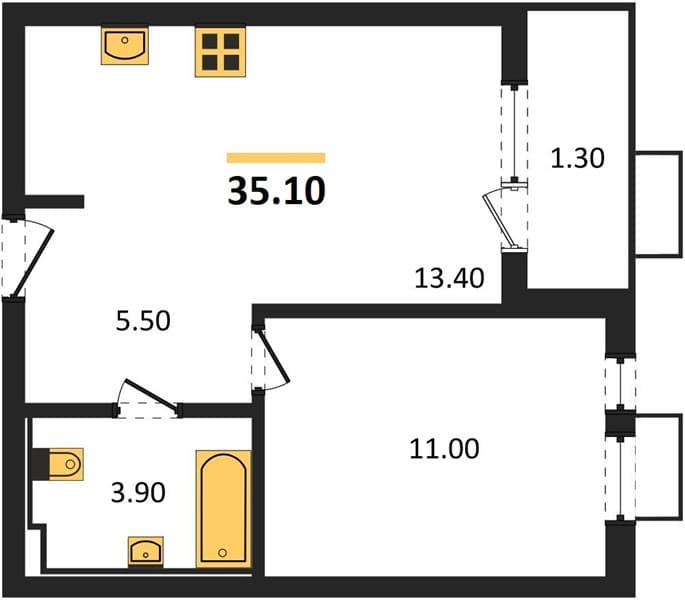 Studio Apartment with Sea View in Novorossiysk