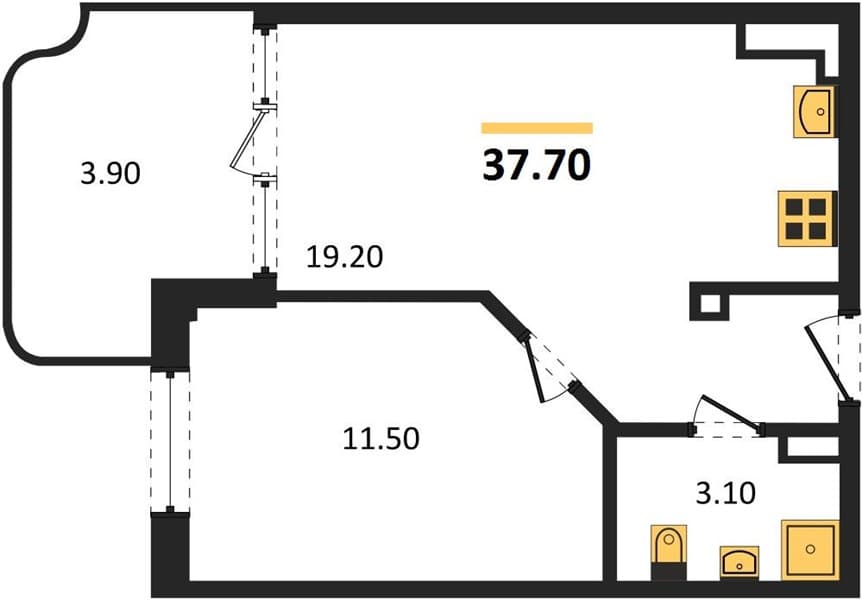 Studio Apartment in Monaco Complex, Agoy, Sochi