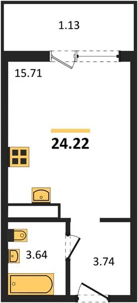 Studio Apartment in Centralny (Gamma) Residential Complex, Anapa