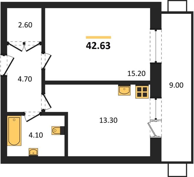Studio Apartment in Lermontov Residential Complex, Taman