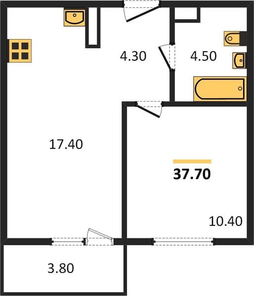 1-Bedroom Apartment in Flora, Sochi