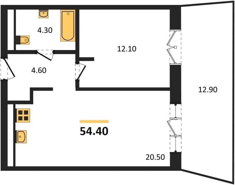 1-Bedroom Apartment with Terrace in Anapa