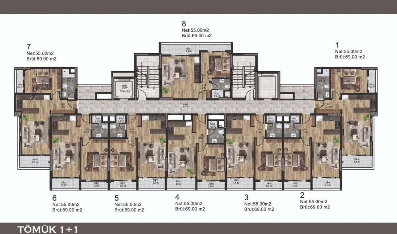 Апартаменты в Мерсине, Турция, 55 м², фото 5